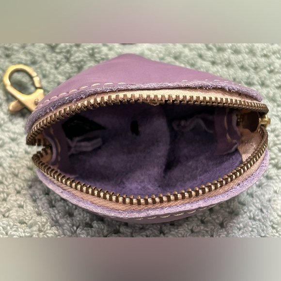 Portland Leather Goods Lavender Purple Fortune Cookie Pouch Keychain Organizer - Picture 5 of 5